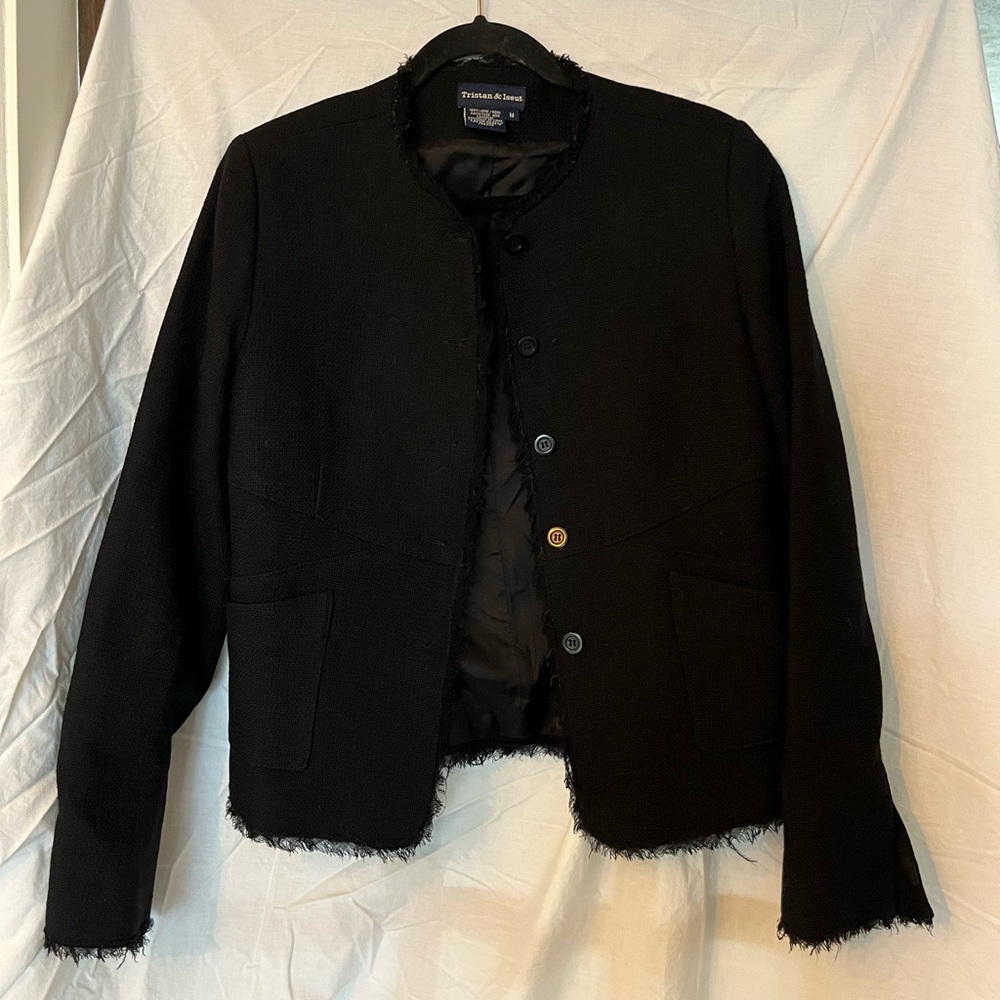 Tristan & Iseut Black Frayed Blazer